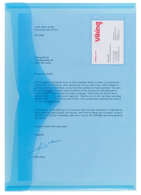 Pochette porte-documents Viking A4 Bouton-pression PP (Polypropylène) Portrait et Paysage 23,5 (l) x 33,5 (H) cm Bleu 5 Unités