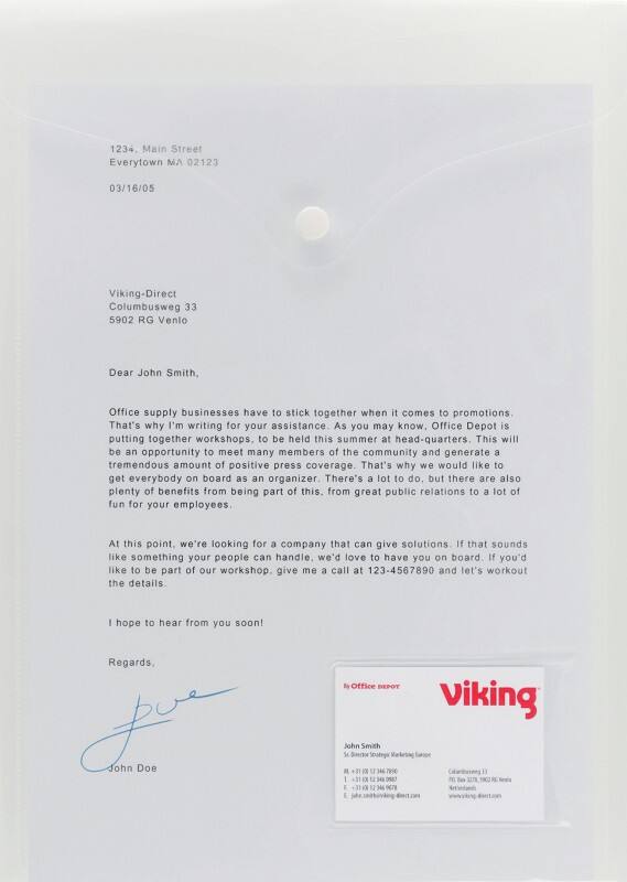 Pochette porte-documents Viking A4 Bouton-pression PP (Polypropylène) Portrait 23,7 (l) x 33,2 (H) cm Transparent 5 Unités