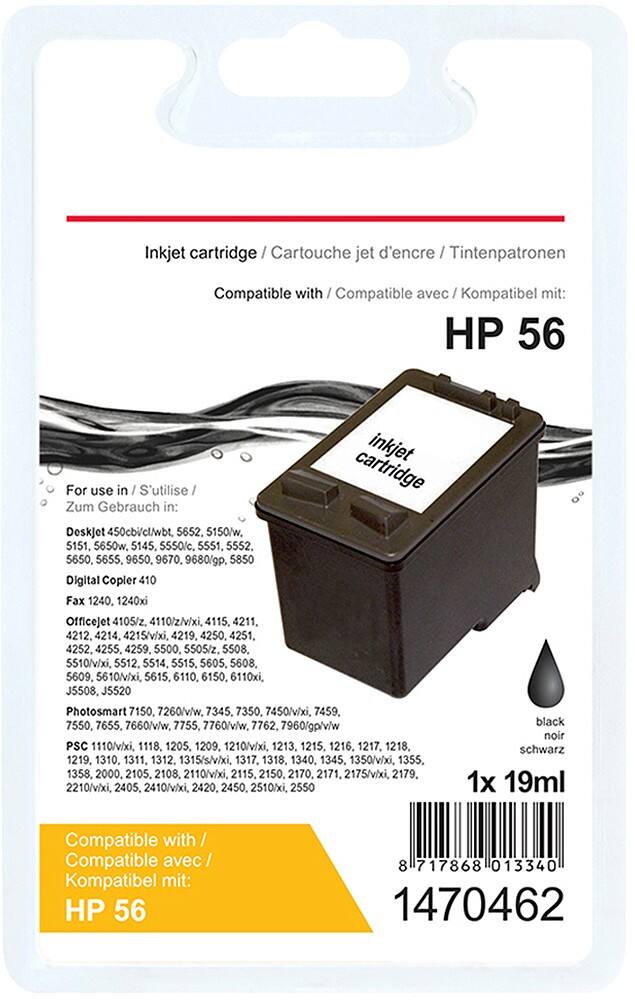 Cartouche jet d'encre Office Depot Compatible HP 56 Noir C6656A