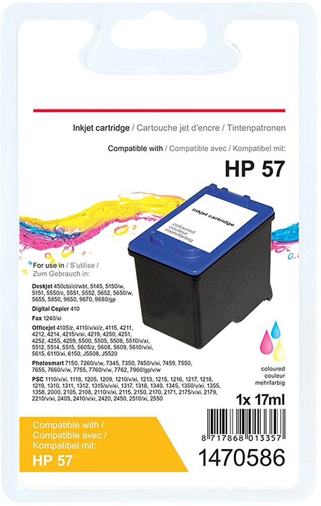 Cartouche jet d'encre Office Depot Compatible HP 57 3 Couleurs C6657A