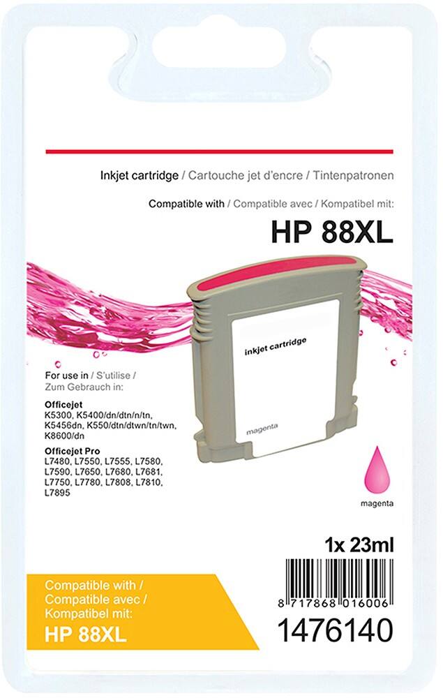 Cartouche jet d'encre Office Depot Compatible HP 88XL Magenta C9392A
