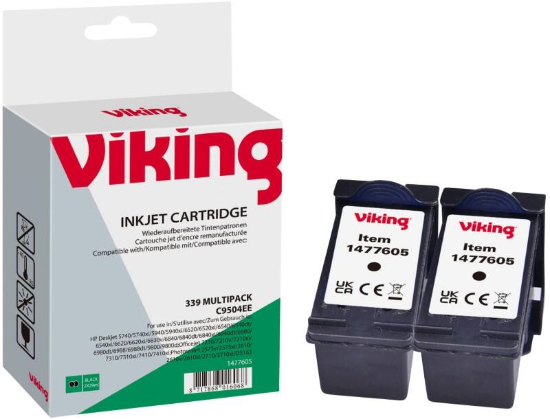 Cartouche jet d'encre Viking 339 Compatible HP 339 Noir C8767E 2 Unités