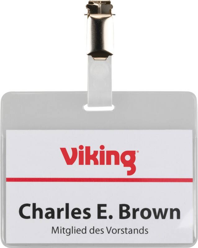 Badges Porte-Nom standard avec Clip Viking en Paysage 90 x 60mm 50 Unités