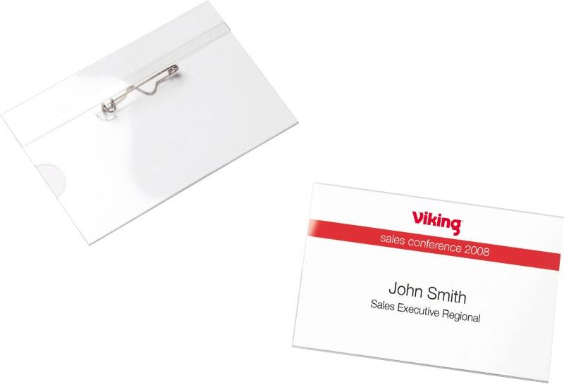 Badges Porte-Nom standard avec Pince Viking en Paysage 90 x 60mm 50 Unités