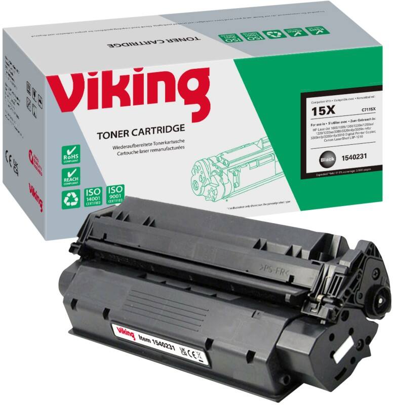 Toner Viking 15X compatible HP C7115X Noir