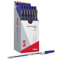 Stylo-bille Viking SBM1,0 SBM1,0 Bleu 0,4 mm Moyen Bille 50 Unités
