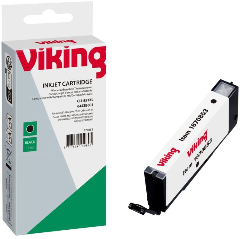 Cartouche jet d'encre Viking Compatible Canon CLI-551BK XL Noir