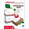 Étiquettes multi-usages Office Depot Autocollantes A5 Blanc 210 x 148 mm Recyclé 100% 100 Feuilles de 2 Étiquettes