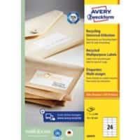 Étiquettes universelles AVERY Zweckform LR3475 Recyclé Blanc 70 x 36 mm 100 Feuilles de 24 Étiquettes