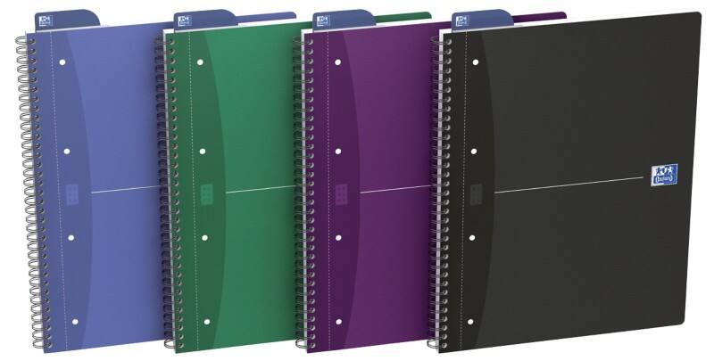 Cahier à spirales OXFORD Office Essentials A4+ Ligné Reliure en spirale Carton Assortiment Perforé 180 Pages Paquet 5