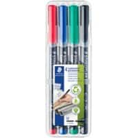 Marqueurs OHP permanents STAEDTLER Lumocolor Moyenne Pointe Ogive Assortiment 4 Unités