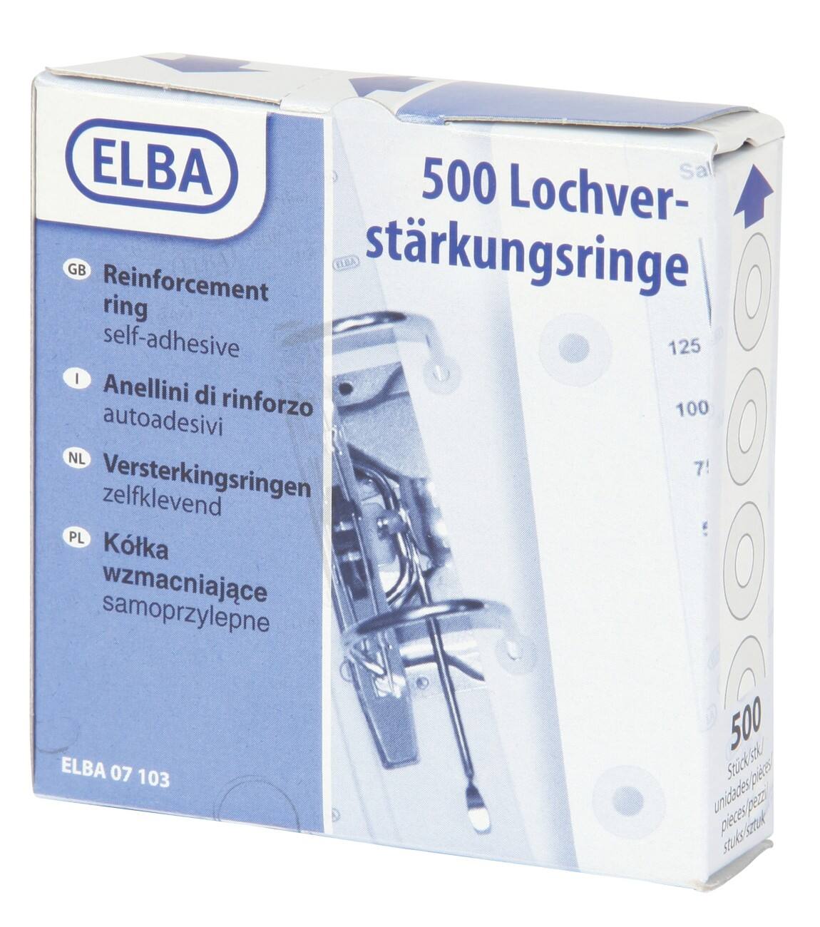 Oeillets autocollants ELBA Plastique Transparent 500 Unités