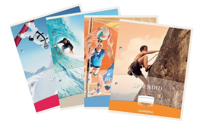 Bloc-notes AURORA Splendid A4 Relié Papier Quadrillé Collé Assortiment 4 x 8 mm 100 feuilles