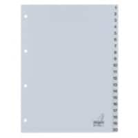 Intercalaires KANGARO G420C polypropylène A4 20 intercalaires 1 à 20 4 trous Gris