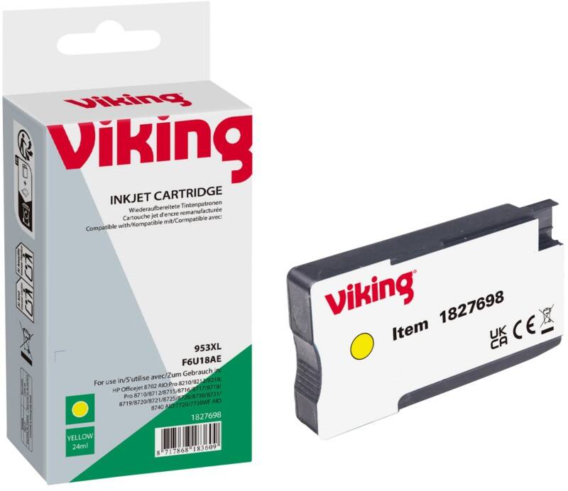 Cartouche jet d'encre Viking 953XL Compatible HP F6U18AE Jaune