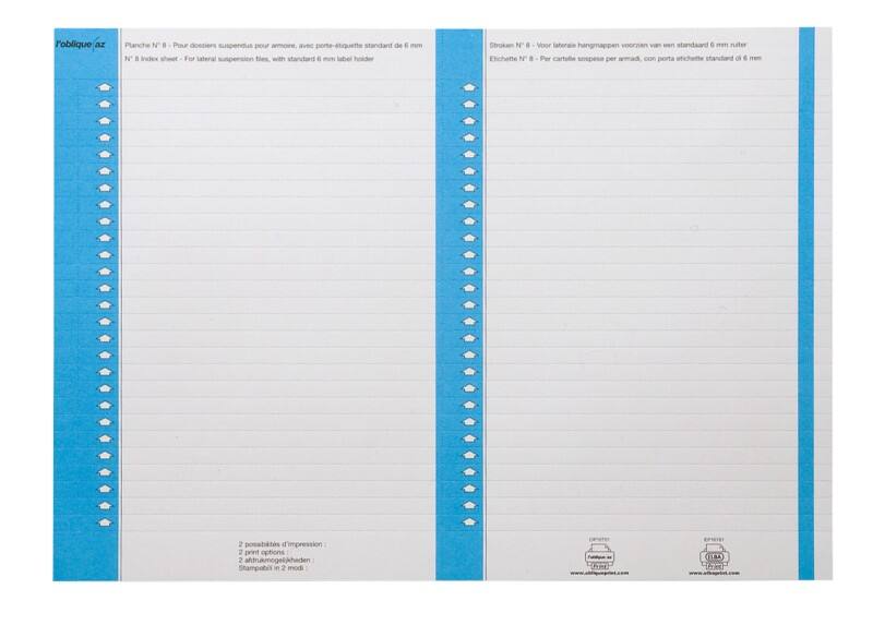 Étiquettes pour dossiers suspendus ELBA Type 8 Bleu Papier 0,6 x 14,1 cm 270 Unités
