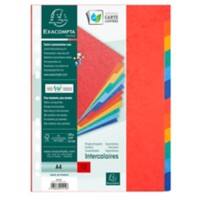 Intercalaires Exacompta Genuine Premium Pressboard Vierge A4 Assortiment 12 intercalaires Carton pressé marbré 18 Perforations 1412E