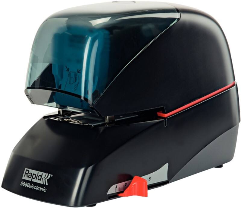 Agrafeuse électrique Rapid Supreme 5080e Pleine bande 80 Feuilles Noir 5080 Métal, Plastique