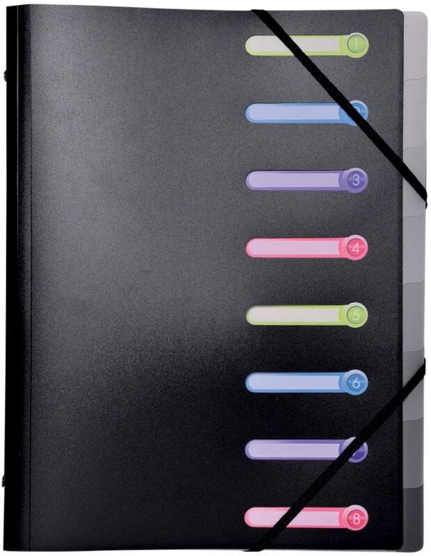 Trieur Exacompta 56181E polypropylène A4 Noir 8 intercalaires