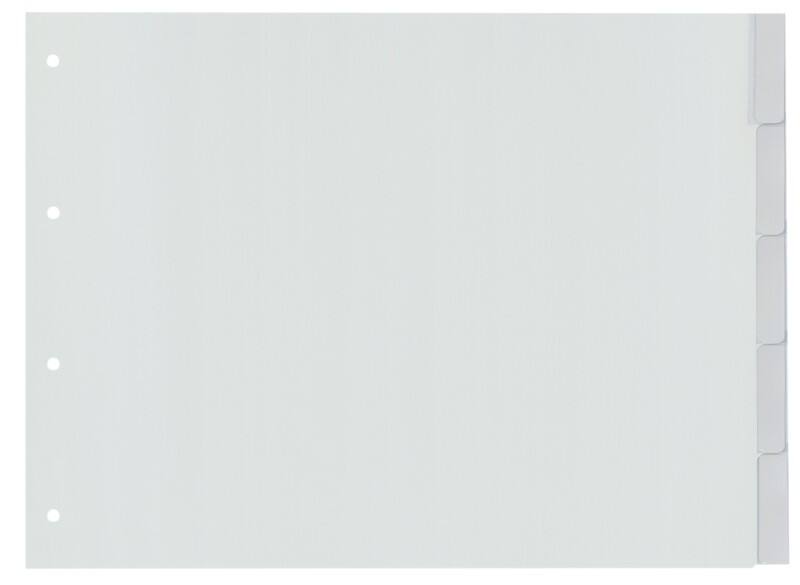 Intercalaires vierges Vierge KANGARO  A3 Paysage Gris 5 intercalaires PP (Polypropylène) 4 Perforations G305FB