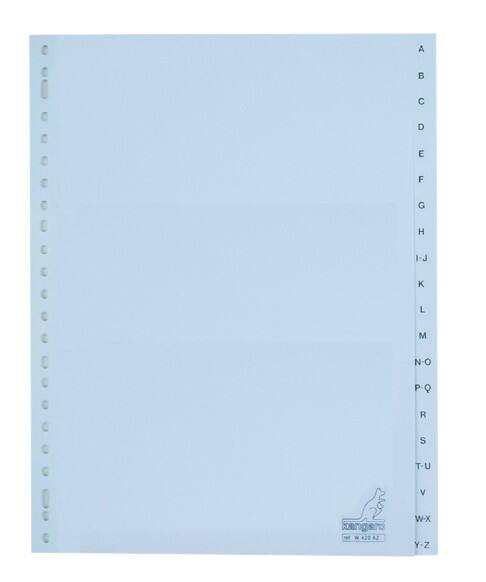 Intercalaires vierges A - Z KANGARO  A4 Blanc 10 intercalaires PP (Polypropylène) 23 Perforations W420AZM