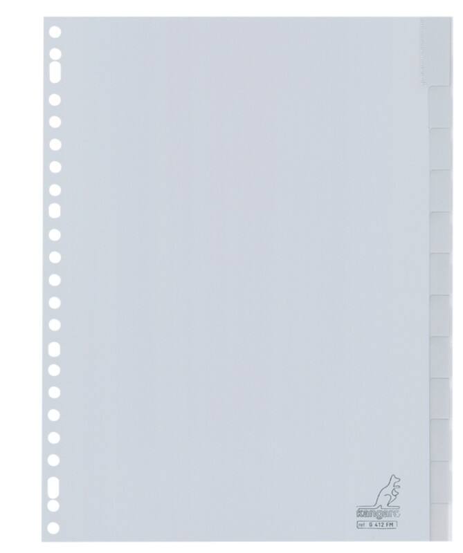 Intercalaires vierges Vierge KANGARO  A4 Gris 10 intercalaires PP (Polypropylène) 23 Perforations G412FM