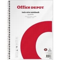 Cahier à spirale Office Depot Blanc Couveture en papier Quadrillé 23 micro perforations 80 feuilles Paquet de 5