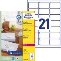 Étiquettes universelles AVERY LR7160-100 Blanc A4 63,5 x 38,1 mm 100 Feuilles de 21 Étiquettes