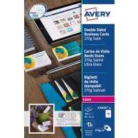 Cartes de visite AVERY Zweckform Quick and Clean 270 g/m² Ultra blanc 25 Feuilles de 10 Unités