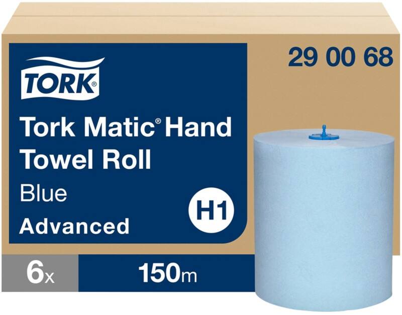 Essuie-mains Tork Matic Advanced H1 Rouleau Bleu 2 épaisseurs 150 m 290068 6 Rouleaux de 150 m