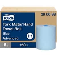 Essuie-mains Tork Matic Advanced H1 Rouleau Bleu 2 épaisseurs 150 m 290068 6 Rouleaux de 150 m