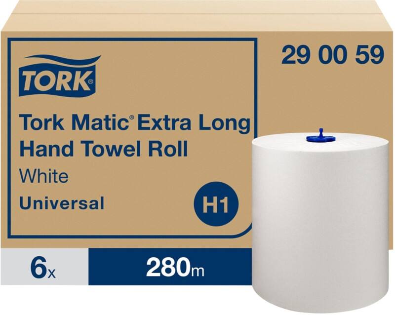 Essuie-mains Tork Matic Universal H1 Sans pliage Blanc 1 épaisseur 280 m 290059 6 Rouleaux de 280 m