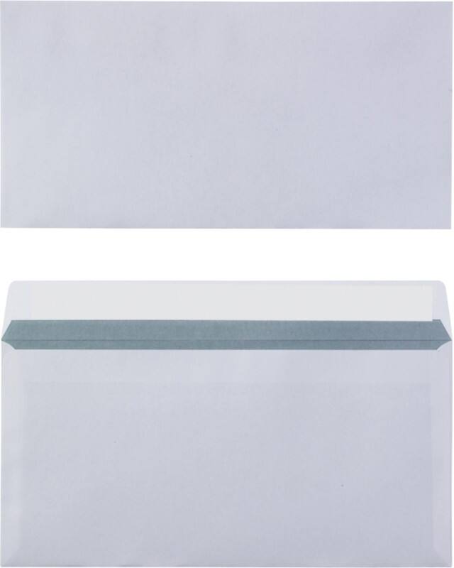 Enveloppes Viking Sans fenêtre DL 220 (l) x 110 (h) mm Bande adhésive Blanc 80 g/m² 1 000 Unités