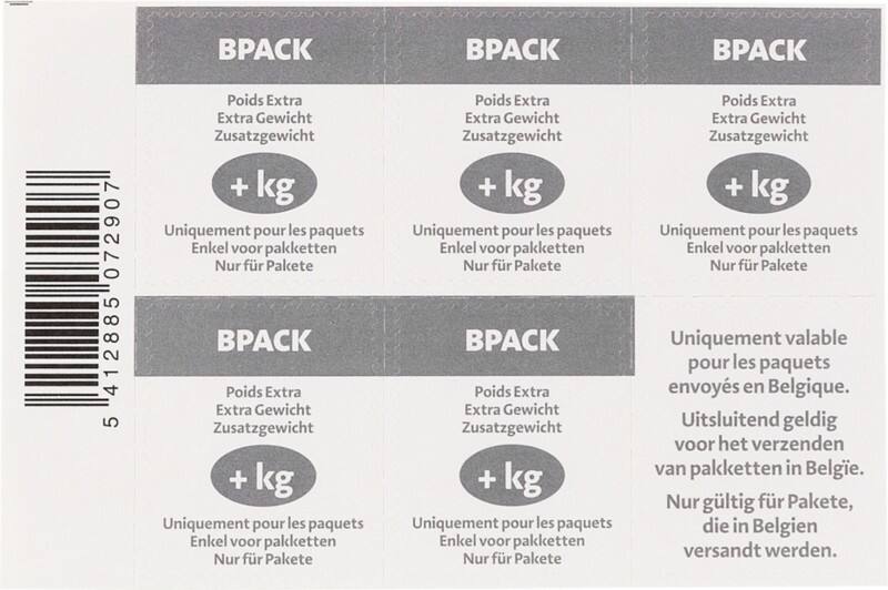 Étiquettes d'affranchissement bpost Bpack Extra weight 5 Unités
