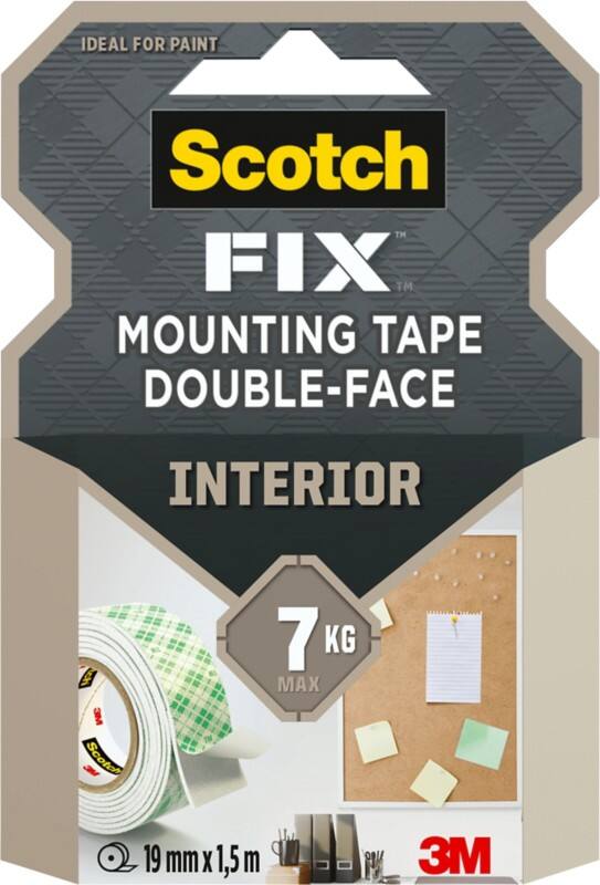 Ruban adhésif Scotch-Fix Interior Blanc 19 mm x 1,5 m