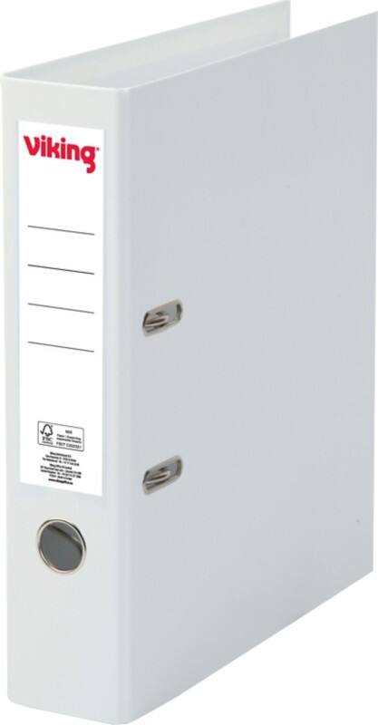 Classeur à levier Viking Large A4 75 mm Blanc 2 Anneaux Plastique Mat Portrait
