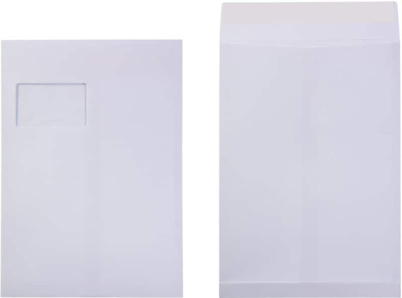 Pochettes à soufflet Viking C4 Bande adhésive Blanc 229 (l) x 324 (H) mm Avec Fenêtre 130 g/m² 100 Unités