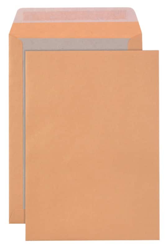 Enveloppes à dos carton Viking C4 Bande adhésive Brun 229 (L) x 324 (H) mm Sans Fenêtre 110 g/m² Recycled 100 Unités