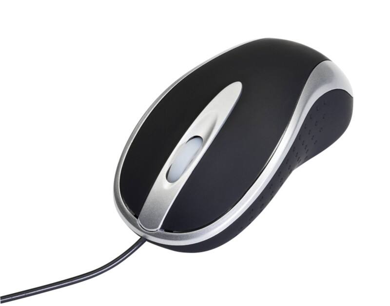 Souris Viking AT-2134 Avec fil Argenté, noir Adapté pour les gauchers