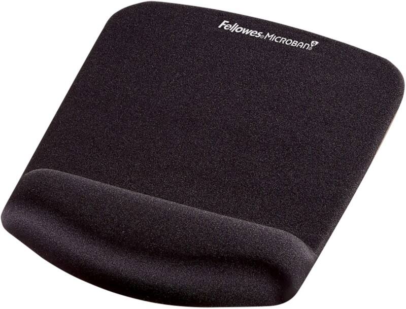 Tapis de souris avec repose poignet Fellowes PlushTouch Noir
