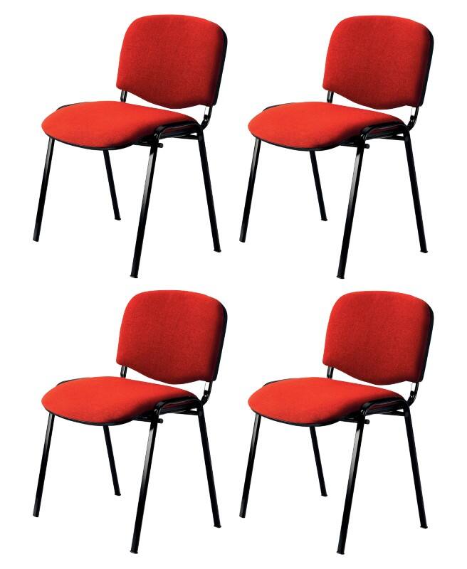 Chaise visiteur Nowy Styl ISO Plus Tissu Sans accoudoirs Rouge 110 kg  4 Unités