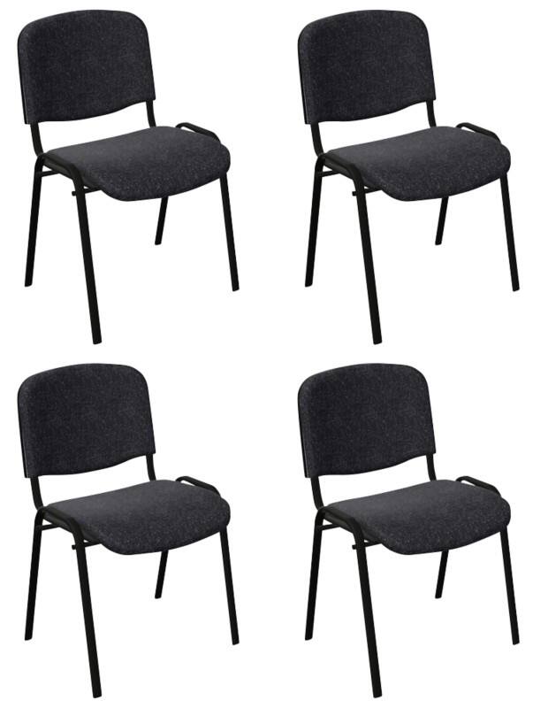 Chaise de conférence Nowy Styl ISO Plus Empilables Tissu Gris 4 Unités