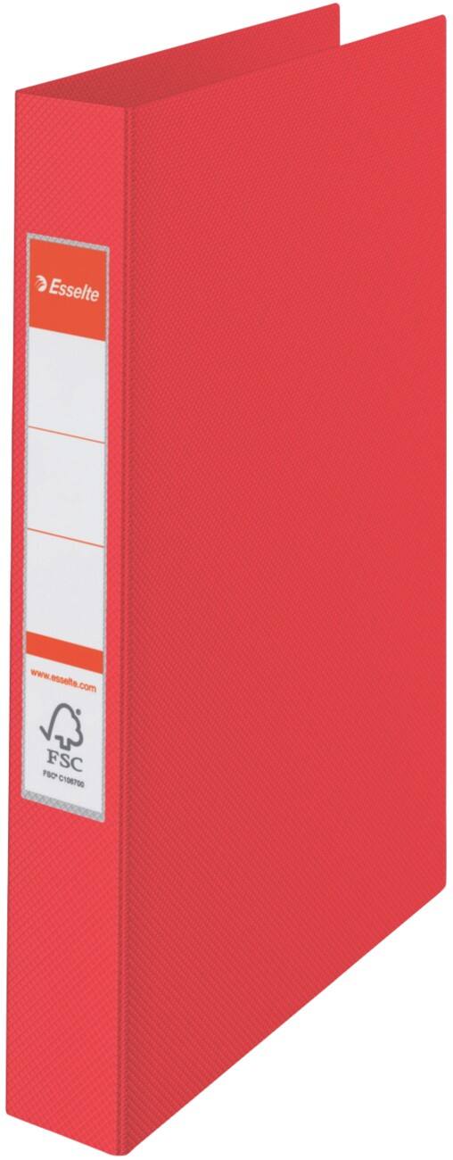 Classeur à anneaux Esselte 2 anneaux 25 mm Carte, polypropylène A4 Rouge