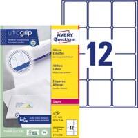 Étiquettes d’adresse Avery L7164-100 Autocollantes 63,5 x 72mm Blanc 100 Feuilles de 12 Étiquettes