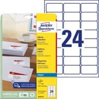 Étiquettes universelles AVERY J8159-25 Blanc A4 63,5 x 33,9 mm 24 Feuilles de 25 Étiquettes