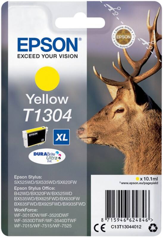 Cartouche jet d'encre Epson T1304 D'origine C13T13044012 Jaune