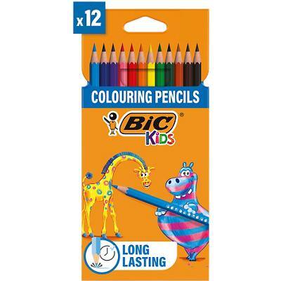Crayons de couleur inéffritable en résine BIC Ecolutions Evolution Assortiment de couleurs 12 Unités