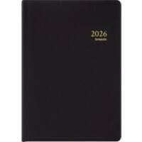 Agenda de poche Brepols Armada Seta 2026 1 Semaine sur 2 pages Allemand, Anglais, Français, Néerlandais Noir 0,931,2120,99,6,0