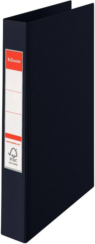 Classeur à anneaux Esselte 25 mm Carte, PP (Polypropylène) A4 23 Anneaux Noir