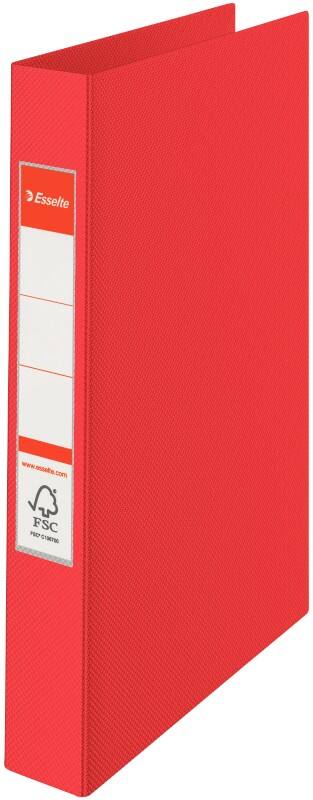 Classeur à anneaux Esselte 25 mm Carte, PP (Polypropylène) A4 23 Anneaux Rouge